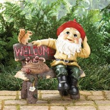 GARDEN GNOME GREETING SIGN GARDEN GNOME GREETING SIGN